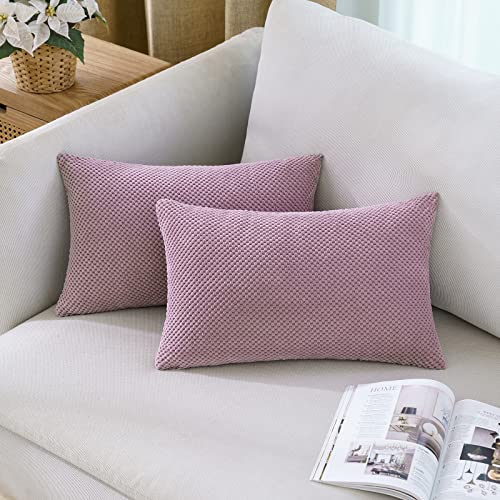 MIULEE 2er Set Kissenbezüge Dekokissen Körnig Dekorativ Kissenbezug Kissenhülle Sofakissen Deko Bezug Weich Zierkissen Kissen für Wohnzimmer Schlafzimmer 30x50cm Schmutziges Rosa von MIULEE