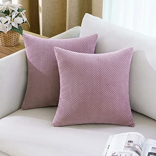 MIULEE 2er Set Kissenbezüge Dekokissen Körnig Dekorativ Kissenbezug Kissenhülle Sofakissen Deko Bezug Weich Zierkissen Kissen für Wohnzimmer Schlafzimmer 40x40cm Schmutziges Rosa von MIULEE