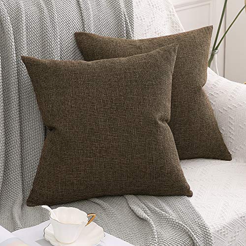 MIULEE 2er Set Kissenbezüge Kissenhülle Dekokissen Leinen-Optik Dekorative Kissenbezug Sofakissen Couchkissen Deko Kreuz mit Verstecktem Reißverschluss für Sofa Schlafzimmer 65x65 cm Dunkelbraun MIULEE 2er Set Kissenbezüge Kissenhülle Dekokissen Leinen-Optik Dekorative Kissenbezug Sofakissen Couchkissen Deko Kreuz mit Verstecktem Reißverschluss für Sofa Schlafzimmer 65x65 cm Dunkelbraun von MIULEE