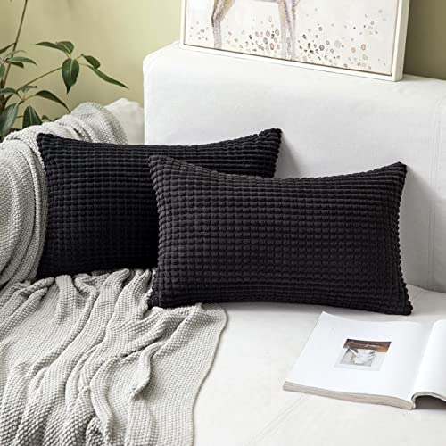 MIULEE Kissenbezug 40x60 Schwarz Sofakissen Kordsamt Kissenbezüge Rechteckig Cord Dekokissen Kissenhülle Dekorativ Couchkissen Bezug Weich für Wohnzimmer Schlafzimmer 16x24 Inch 2er Set MIULEE Kissenbezug 40x60 Schwarz Sofakissen Kordsamt Kissenbezüge Rechteckig Cord Dekokissen Kissenhülle Dekorativ Couchkissen Bezug Weich für Wohnzimmer Schlafzimmer 16x24 Inch 2er Set von MIULEE