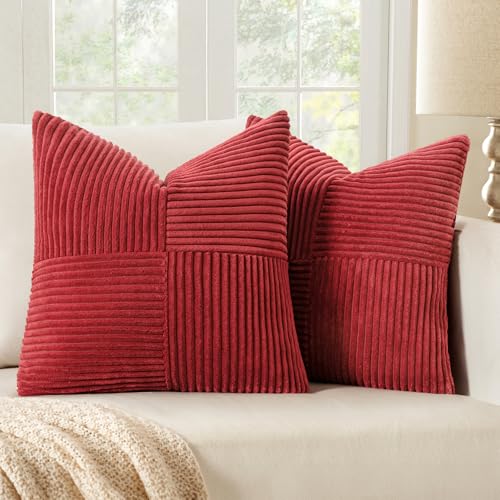 MIULEE 2er Set Kissenbezug 45x45cm Weinrot Kissenhülle Kissenbezüge Sofakissen Dekokissen Boho Couchkissen Kord Dekorative Zierkissenbezug für Sofa MIULEE 2er Set Kissenbezug 45x45cm Weinrot Kissenhülle Kissenbezüge Sofakissen Dekokissen Boho Couchkissen Kord Dekorative Zierkissenbezug für Sofa von MIULEE