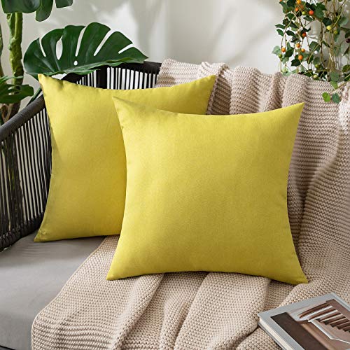 MIULEE 2er Set Wasserdicht Kissenbezug Outdoor Sofakissen Dekokissen Modern Kissenbezüge Dekorativ Kissenhülle Deko aus Polyster Leinen-Optik für Garten Sofa Wohnzimmer Bett 50x50 cm Gelb MIULEE 2er Set Wasserdicht Kissenbezug Outdoor Sofakissen Dekokissen Modern Kissenbezüge Dekorativ Kissenhülle Deko aus Polyster Leinen-Optik für Garten Sofa Wohnzimmer Bett 50x50 cm Gelb von MIULEE