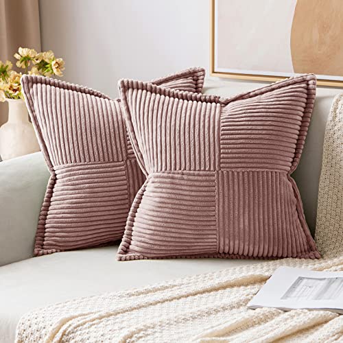 MIULEE 2er Set Kordsamt Kissenbezüge Samtkissen Weich Dekokissen Dekorativ Kissenbezug Modern Kissenhülle Sofakissen Zierkissen Couchkissen für Wohnzimmer Schlafzimmer Lederpuder 40x40 cm von MIULEE