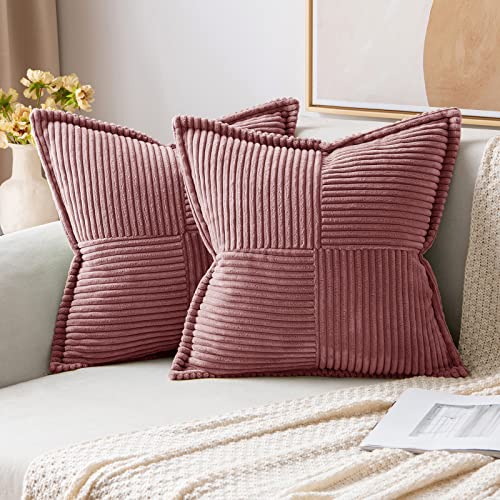 MIULEE 2er Set Kordsamt Kissenbezüge Samtkissen Weich Dekokissen Dekorativ Kissenbezug Modern Kissenhülle Sofakissen Zierkissen Couchkissen für Wohnzimmer Schlafzimmer Marmelade 50x50 cm von MIULEE