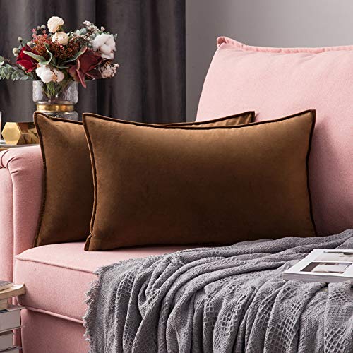 MIULEE 2er Set Samt Kissenbezug Flansch Kissenhülle Dekorative Sofakissen Dekokissen Umwickelte Kante Kissenbezüge Zierkissenbezug für Sofa Wohnzimmer Schlafzimmer 30x50 cm Schokoladenbraun MIULEE 2er Set Samt Kissenbezug Flansch Kissenhülle Dekorative Sofakissen Dekokissen Umwickelte Kante Kissenbezüge Zierkissenbezug für Sofa Wohnzimmer Schlafzimmer 30x50 cm Schokoladenbraun von MIULEE