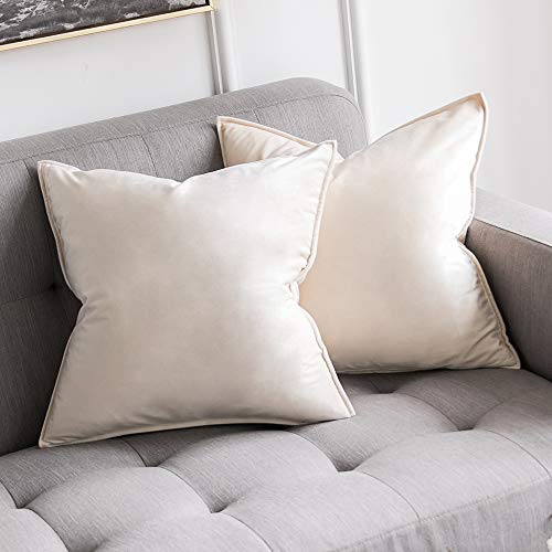 MIULEE 2er Set Samt Kissenbezug Flansch Kissenhülle Dekorative Sofakissen Dekokissen Umwickelte Kante Kissenbezüge Zierkissenbezug für Sofa Wohnzimmer Schlafzimmer 50x50 cm Creme weiß MIULEE 2er Set Samt Kissenbezug Flansch Kissenhülle Dekorative Sofakissen Dekokissen Umwickelte Kante Kissenbezüge Zierkissenbezug für Sofa Wohnzimmer Schlafzimmer 50x50 cm Creme weiß von MIULEE
