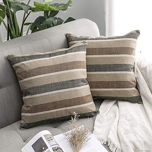 MIULEE 2er Set Streifen Kissenbezüge Kissenhülle Leinenoptik Sofakissen Dekorative Kissenbezug Dekokissen Deko Couchkissen Bezug für Sofa Büro Couch Schlafzimmer Wohnzimmer 40x40 cm Kaffee MIULEE 2er Set Streifen Kissenbezüge Kissenhülle Leinenoptik Sofakissen Dekorative Kissenbezug Dekokissen Deko Couchkissen Bezug für Sofa Büro Couch Schlafzimmer Wohnzimmer 40x40 cm Kaffee von MIULEE