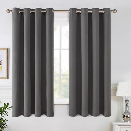 MIULEE Vorhänge Grau Blickdicht mit Ösen, Schöner Weicher Verdunklungsvorhänge zum Verdunkeln von Räumen, 2er Set Gardinen Abdunkelnd Schlafzimmer Wohnzimmer Thermovorhang Kälteschutz 140X160 cm von MIULEE