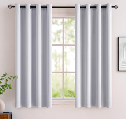 MIULEE Vorhang Kurz Fenster mit Ösen, Verdunkelungsvorhänge für Kleine Fenster, Vorhang Verdunkelung Modern Wohnzimmer Schlafzimmer, 2er Set Weicher Abdunkelnde Vorhänge, Jeder H 175 X B 140 cm von MIULEE