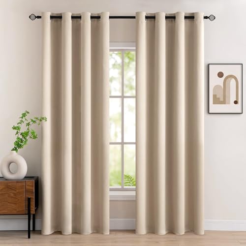 MIULEE Vorhänge Beige Blickdicht mit Ösen, Schöner Weicher Verdunklungsvorhänge zum Verdunkeln von Räumen, 2er Set Gardinen Abdunkelnd Schlafzimmer Wohnzimmer Thermovorhang Kälteschutz 140X215 cm MIULEE Vorhänge Beige Blickdicht mit Ösen, Schöner Weicher Verdunklungsvorhänge zum Verdunkeln von Räumen, 2er Set Gardinen Abdunkelnd Schlafzimmer Wohnzimmer Thermovorhang Kälteschutz 140X215 cm von MIULEE