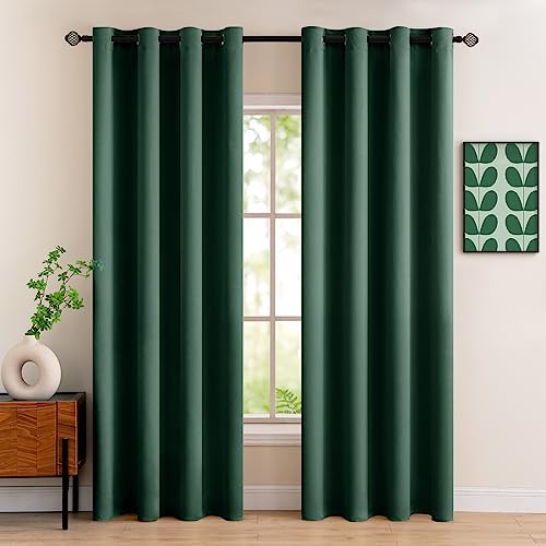 MIULEE Vorhänge Dunkelgrün Blickdicht mit Ösen, Schöner Weicher Verdunklungsvorhänge zum Verdunkeln von Räumen, 2er Set Gardinen Abdunkelnd Schlafzimmer Wohnzimmer Thermovorhang Kälteschutz 140X225 CM MIULEE Vorhänge Dunkelgrün Blickdicht mit Ösen, Schöner Weicher Verdunklungsvorhänge zum Verdunkeln von Räumen, 2er Set Gardinen Abdunkelnd Schlafzimmer Wohnzimmer Thermovorhang Kälteschutz 140X225 CM von MIULEE