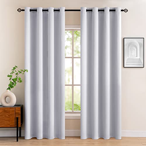 MIULEE Vorhänge Grauweiß Blickdicht mit Ösen, Schöner Weicher Verdunklungsvorhänge zum Verdunkeln von Räumen, 2er Set Gardinen Abdunkelnd Schlafzimmer Wohnzimmer Thermovorhang Kälteschutz 140X280 cm von MIULEE