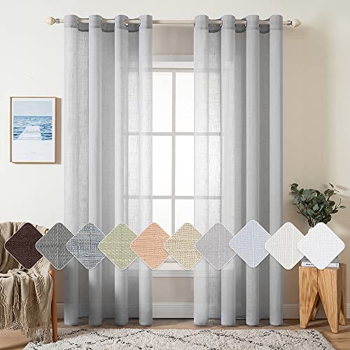 MIULEE 2er Set Voile Vorhang Sheer Leinenvorhang mit Ösen Transparente Leinen Optik Gardine Ösenschal Wohnzimmer Fensterschal Lichtdurchlässig Dekoschal Schlafzimmer 140x245cm (B x H) Hellgrau MIULEE 2er Set Voile Vorhang Sheer Leinenvorhang mit Ösen Transparente Leinen Optik Gardine Ösenschal Wohnzimmer Fensterschal Lichtdurchlässig Dekoschal Schlafzimmer 140x245cm (B x H) Hellgrau von MIULEE