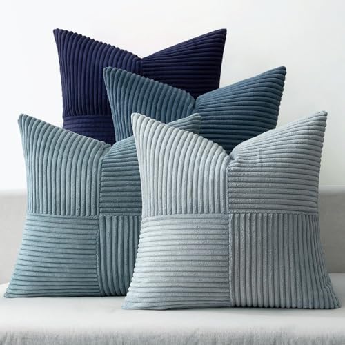 MIULEE 4er Set Kissenbezug 50x50 cm Kordsamt Sofakissen Patchwork Dunkelblaue Serie Dekokissenhülle Zierkissenbezüge Square Zierkissen für Sofa Wohnzimmer Schlafzimmer MIULEE 4er Set Kissenbezug 50x50 cm Kordsamt Sofakissen Patchwork Dunkelblaue Serie Dekokissenhülle Zierkissenbezüge Square Zierkissen für Sofa Wohnzimmer Schlafzimmer von MIULEE