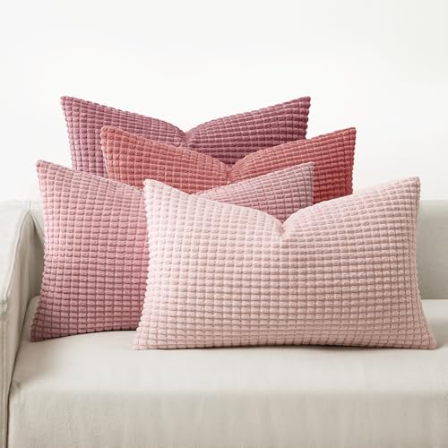 MIULEE 4er Set Kissenbezug Kissen Dekorative Kissenbezüge Kordsamt Sofakissen Dekokissen Kopfkissenbezug Couchkissen Deko Bezug für Sofa Couch Wohnzimmer Schlafzimmer Büro 30x50cm Rosa Serie MIULEE 4er Set Kissenbezug Kissen Dekorative Kissenbezüge Kordsamt Sofakissen Dekokissen Kopfkissenbezug Couchkissen Deko Bezug für Sofa Couch Wohnzimmer Schlafzimmer Büro 30x50cm Rosa Serie von MIULEE