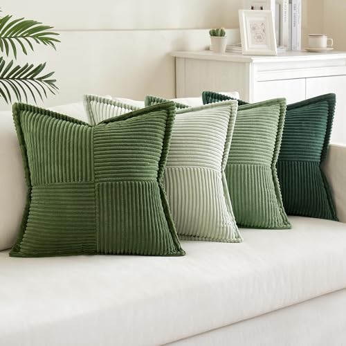 MIULEE Weihnachten 4er Set Kordsamt Frühling Kissenbezüge Weich Dekokissen Dekorativ Kissenbezug Modern Kissenhülle Sofakissen Zierkissen Couchkissen für Wohnzimmer Schlafzimmer Grüne Serie 45x45 cm MIULEE Weihnachten 4er Set Kordsamt Frühling Kissenbezüge Weich Dekokissen Dekorativ Kissenbezug Modern Kissenhülle Sofakissen Zierkissen Couchkissen für Wohnzimmer Schlafzimmer Grüne Serie 45x45 cm von MIULEE