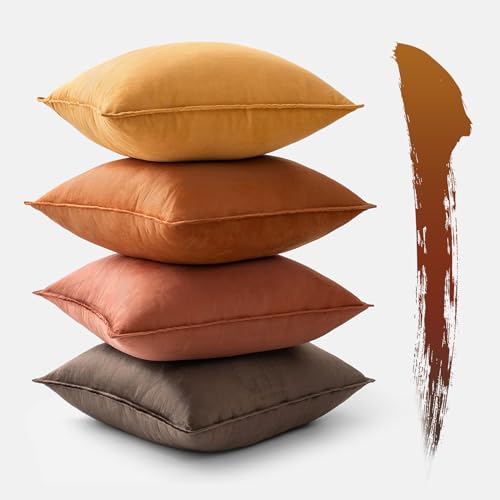 MIULEE 4er Set Samt Kissenbezug 45x45 cm Khaki Serie Dekorative Kissenhülle Sofakissen Dekokissen Umwickelte Kante Kissenbezüge Zierkissenbezug für Sofa Wohnzimmer Schlafzimmer MIULEE 4er Set Samt Kissenbezug 45x45 cm Khaki Serie Dekorative Kissenhülle Sofakissen Dekokissen Umwickelte Kante Kissenbezüge Zierkissenbezug für Sofa Wohnzimmer Schlafzimmer von MIULEE