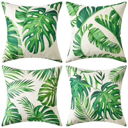 MIULEE 4er Set Wasserfeste Kissenbezüge Outdoor Kissenbezug wasserdichte Kissenhülle Gedruckte Outdooorkissen Dekokissen für Balkon Hof Terrasse A-Blatt 45X45CM MIULEE 4er Set Wasserfeste Kissenbezüge Outdoor Kissenbezug wasserdichte Kissenhülle Gedruckte Outdooorkissen Dekokissen für Balkon Hof Terrasse A-Blatt 45X45CM von MIULEE