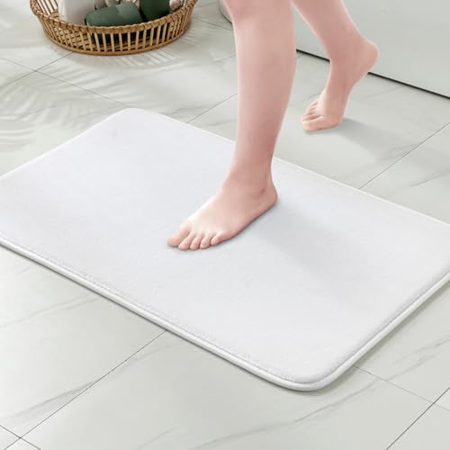 MIULEE Badematte Memoryschaum Badteppich Memory Foam Badezimmerteppich Duschvorleger Teppich Badvorleger Duschmatte Deko Fussmatte rutschfeste Matte für Badezimmer Wohnzimmer 50x80cm Weiß MIULEE Badematte Memoryschaum Badteppich Memory Foam Badezimmerteppich Duschvorleger Teppich Badvorleger Duschmatte Deko Fussmatte rutschfeste Matte für Badezimmer Wohnzimmer 50x80cm Weiß von MIULEE