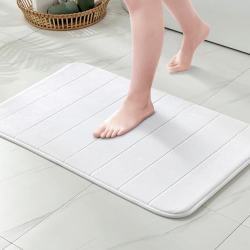 MIULEE Badematte Memoryschaum Badteppich Memory Foam Duschvorleger Teppich Badvorleger Badezimmerteppich Duschmatte Deko Fussmatte rutschfeste Matte für Badezimmer Wohnzimmer 50x80cm Weiß MIULEE Badematte Memoryschaum Badteppich Memory Foam Duschvorleger Teppich Badvorleger Badezimmerteppich Duschmatte Deko Fussmatte rutschfeste Matte für Badezimmer Wohnzimmer 50x80cm Weiß von MIULEE
