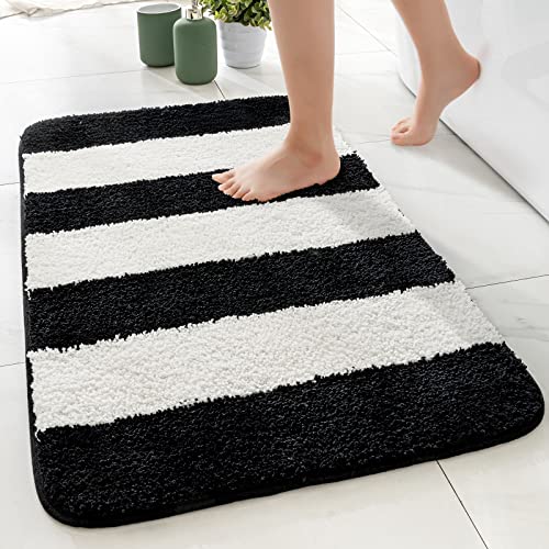 MIULEE Badematte Teppich rutschfest Badteppich Badezimmerteppich Streifen Weiche Badvorleger Maschinenwaschbar Mikrofaser Flauschiger Duschvorleger für Badezimmer 50x80cm Schwarz-Weiß MIULEE Badematte Teppich rutschfest Badteppich Badezimmerteppich Streifen Weiche Badvorleger Maschinenwaschbar Mikrofaser Flauschiger Duschvorleger für Badezimmer 50x80cm Schwarz-Weiß von MIULEE