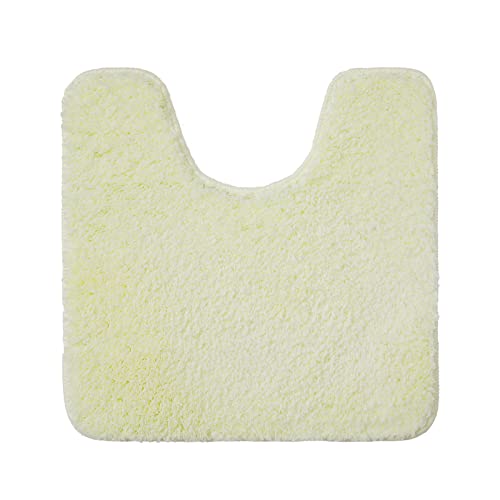 MIULEE Badematte WC Vorleger Badteppich Fußmatte Flur 1 Stück U Förmige Deko Matte Badteppiche Dekoration rutschfest Saugfähig für Wohnzimmer Badezimmer Toilett WC 45x45 cm Elfenbeinweiß von MIULEE