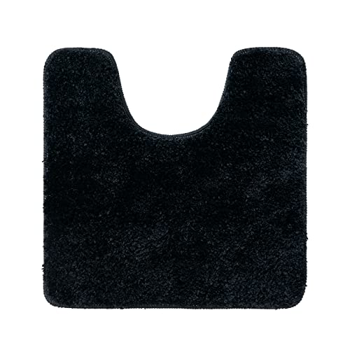 MIULEE Badematte WC Vorleger Badteppich Fußmatte Flur 1 Stück U Förmige Deko Matte Badteppiche Dekoration rutschfest Saugfähig für Wohnzimmer Badezimmer Toilett WC 45x45 cm Schwarz von MIULEE