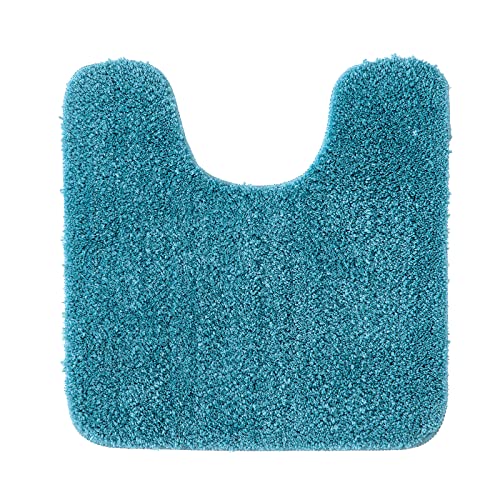 MIULEE Badematte WC Vorleger Badteppich Fußmatte Flur 1 Stück U Förmige Deko Matte Badteppiche Dekoration rutschfest Saugfähig für Wohnzimmer Badezimmer Toilett WC 45x45cm Blau-grün von MIULEE