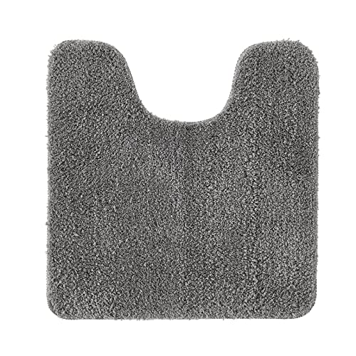 MIULEE Badematte WC Vorleger Badteppich Fußmatte Flur 1 Stück U Förmige Deko Matte Badteppiche Dekoration rutschfest Saugfähig für Wohnzimmer Badezimmer Toilett WC 45x45cm Grau von MIULEE