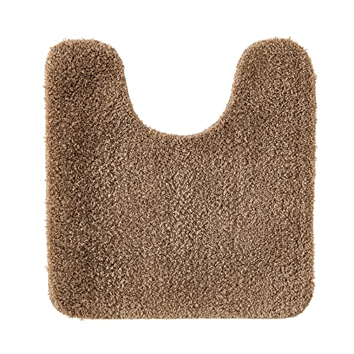 MIULEE Badematte WC Vorleger Badteppich Fußmatte Flur 1 Stück U Förmige Deko Matte Badteppiche Dekoration rutschfest Saugfähig für Wohnzimmer Badezimmer Toilett WC 45x45cm Kaffee von MIULEE