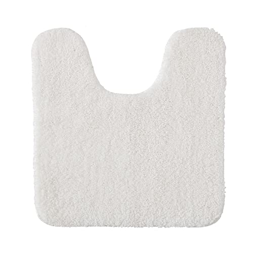 MIULEE Badematte WC Vorleger Badteppich Fußmatte Flur 1 Stück U Förmige Deko Matte Badteppiche Dekoration rutschfest Saugfähig für Wohnzimmer Badezimmer Toilett WC 45x45cm Weiß von MIULEE