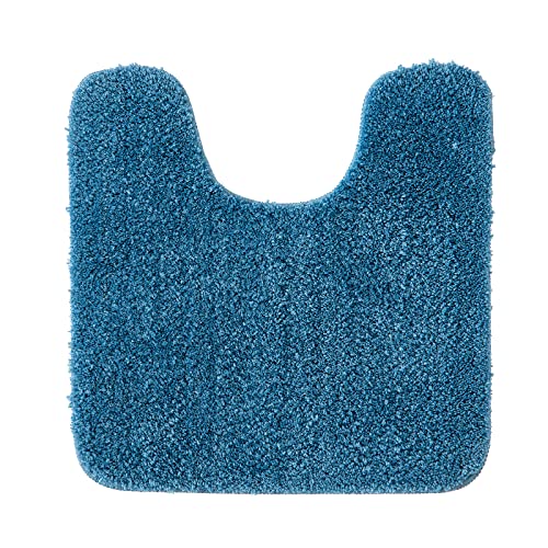 MIULEE Badematte WC Vorleger Badteppich Fußmatte Flur 1 Stück U Förmige Deko Matte Badteppiche Dekoration rutschfest Saugfähig für Wohnzimmer Badezimmer Toilett WC 50x50cm Blau von MIULEE