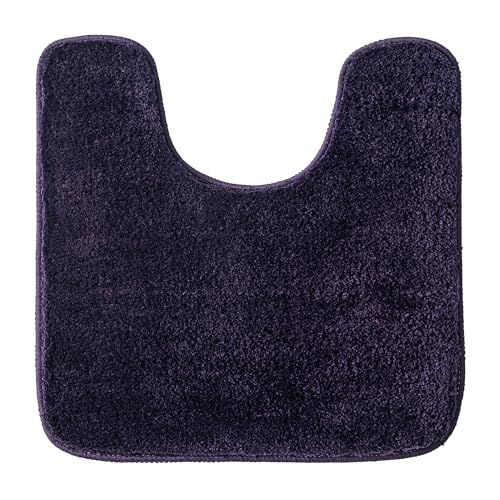 MIULEE Badematte WC Vorleger Badteppich Fußmatte Flur 1 Stück U Förmige Deko Matte Badteppiche Dekoration rutschfest Saugfähig für Wohnzimmer Badezimmer Toilett WC 50x50cm Dunkelpurpur von MIULEE