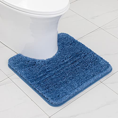 MIULEE Badematte Weiche Badteppich U Förmige Deko Matte rutschfest Fußmatte Flauschig Teppich Waschbar Badteppich Badvorleger Badezimmerteppich für Toilett WC Badezimmer 50x50 cm Blau von MIULEE