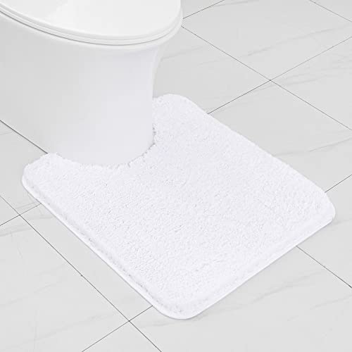 MIULEE Badematte Weiche Badteppich U Förmige Deko Matte rutschfest Fußmatte Flauschig Teppich Waschbar Badteppich Badvorleger Badezimmerteppich für Toilett WC Badezimmer 50x60 cm Weiß von MIULEE