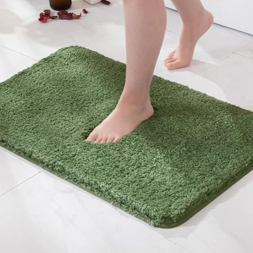 MIULEE Badematte Weiche Badteppich rutschfest Badvorleger Fußmatte Badzimmermatte Bettvorleger Flauschig Teppich Badezimmerteppich Duschmatte für Bade & Wohnzimmer Schlafzimmer 40x60 cm Matcha-Grün von MIULEE