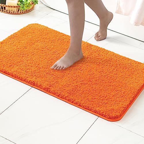 MIULEE Badematte Weiche Badteppich rutschfest Badvorleger Fußmatte Badzimmermatte Bettvorleger Flauschig Teppich Badezimmerteppich Duschmatte für Bade & Wohnzimmer Schlafzimmer 40x60 cm Orange von MIULEE