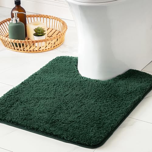 MIULEE Badematte Weiche Badteppich rutschfest Badvorleger Fußmatte Badzimmermatte Bettvorleger Flauschig Teppich Badezimmerteppich Duschmatte für Bade & Wohnzimmer Schlafzimmer 50x50 cm Tiefgrün von MIULEE