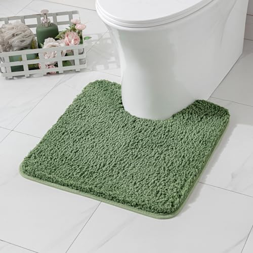 MIULEE Badematte Weiche Badteppich rutschfest Badvorleger Fußmatte Badzimmermatte Bettvorleger Flauschig Teppich Badezimmerteppich Duschmatte für Bade & Wohnzimmer Schlafzimmer 50x60 cm Matcha-Grün von MIULEE