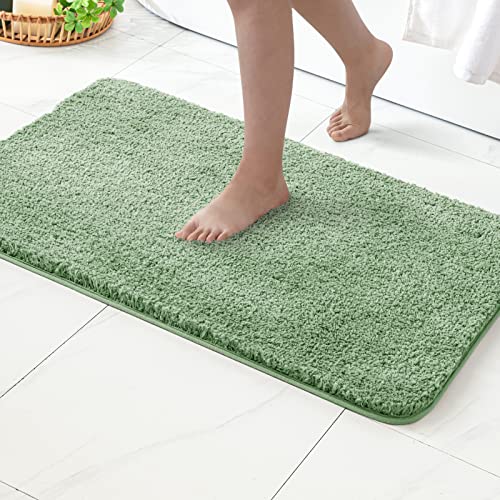 MIULEE Badematte Weiche Badteppich rutschfest Badvorleger Fußmatte Badzimmermatte Bettvorleger Flauschig Teppich Badezimmerteppich Duschmatte für Bade & Wohnzimmer Schlafzimmer 50x80 cm Grün von MIULEE