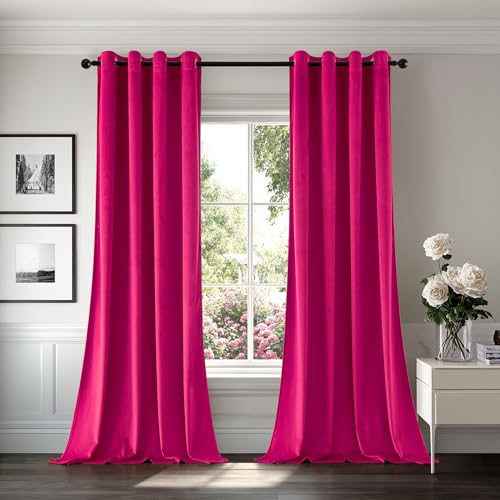 MIULEE Beerenfarbe Samtvorhang Ösen 2er Set 140X245, Blickdichte Vorhänge Samt für Deko Schlafzimmer Wohnzimmer, Sehr Weicher Vorhang Verdunkelung Velvet Curtains, Verdunkelnd Samt Gardinen Blickdicht von MIULEE