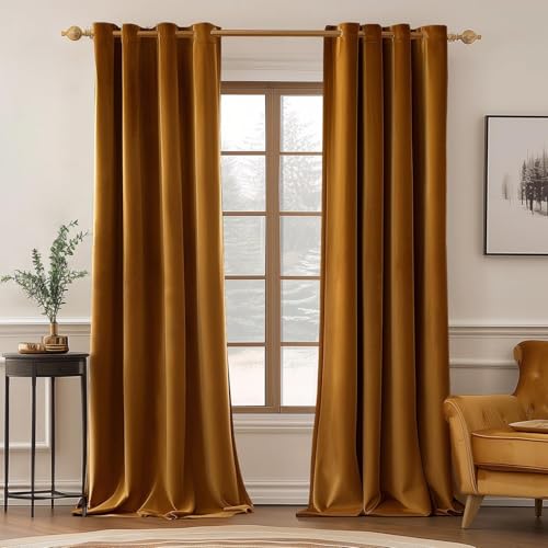 MIULEE Braun Gold Samtvorhang Ösen 2er Set 140X280, Blickdichte Vorhänge Samt für Schlafzimmer Wohnzimmer, Wunderschön Weich Vorhang Verdunkelung Velvet Curtains, Verdunkelnd Samt Gardinen Blickdicht MIULEE Braun Gold Samtvorhang Ösen 2er Set 140X280, Blickdichte Vorhänge Samt für Schlafzimmer Wohnzimmer, Wunderschön Weich Vorhang Verdunkelung Velvet Curtains, Verdunkelnd Samt Gardinen Blickdicht von MIULEE