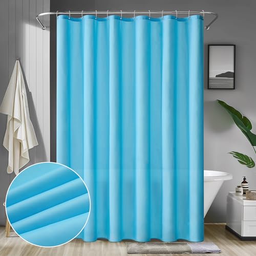 MIULEE Duschvorhang 180x200cm Hellblau Wasserdicht Badvorhang Anti-schimmel und Textil Waschbar Schnelltrocknend Badezimmer für Badewanne und Dusche Duschvorhänge mit 12 Duschvorhangringe von MIULEE