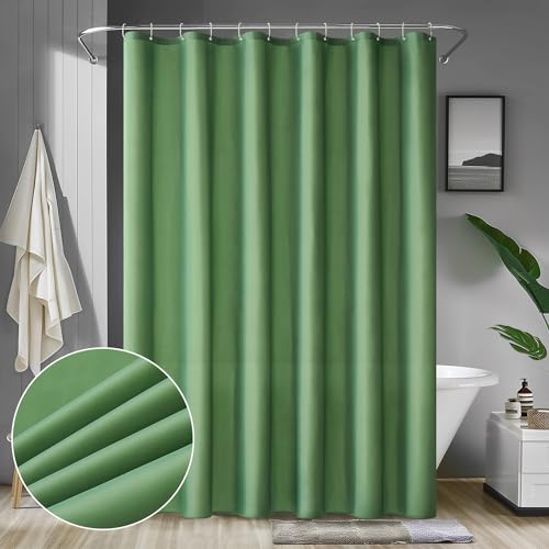 MIULEE Duschvorhang 180x210cm Grün Wasserdicht Badvorhang Anti-schimmel und Textil Waschbar Schnelltrocknend Badezimmer für Badewanne und Dusche Duschvorhänge mit 12 Duschvorhangringe von MIULEE