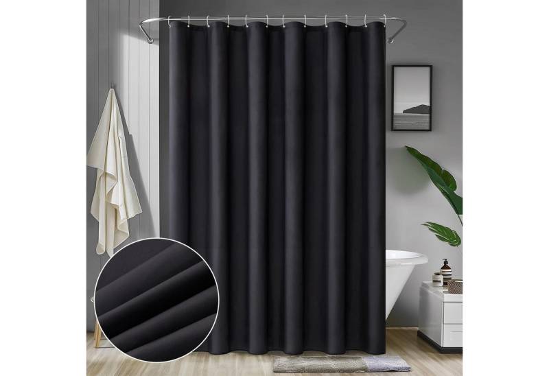 MIULEE Duschvorhang Duschvorhang 180x200cm Schwarz Wasserdicht Anti-schimmel Textil MIULEE Duschvorhang Duschvorhang 180x200cm Schwarz Wasserdicht Anti-schimmel Textil von MIULEE