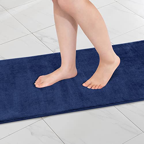 MIULEE Einfarbige Badematte Memoryschaum Badteppich Badezimmerteppich Duschvorleger Teppich Badvorleger Duschmatte Deko Fussmatte rutschfeste Matte für Badezimmer Wohnzimmer 45x120 cm Blau von MIULEE