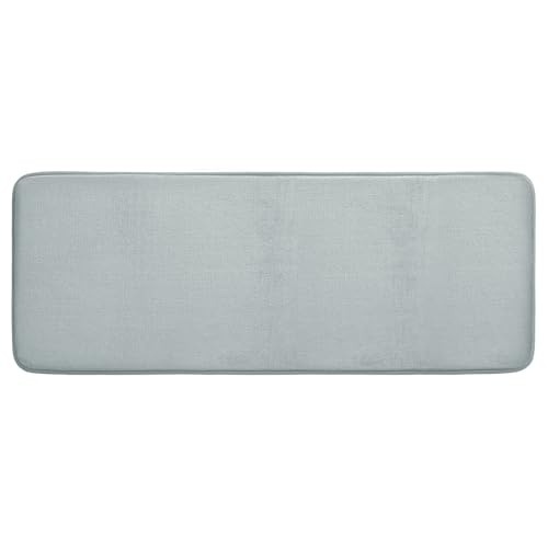 MIULEE Einfarbige Badematte Memoryschaum Badteppich Badezimmerteppich Duschvorleger Teppich Badvorleger Duschmatte Deko Fussmatte rutschfeste Matte für Badezimmer Wohnzimmer 45x120 cm Hellgrau von MIULEE