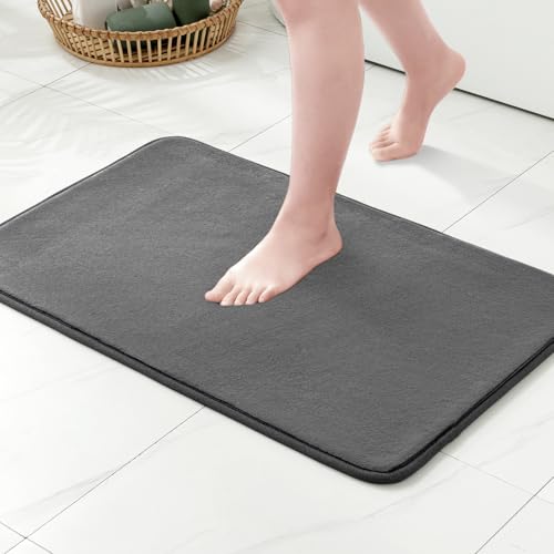 MIULEE Einfarbige Badematte Memoryschaum Badteppich Badezimmerteppich Duschvorleger Teppich Badvorleger Duschmatte Deko Fussmatte rutschfeste Matte für Badezimmer Wohnzimmer 70x120 cm Schwarz von MIULEE