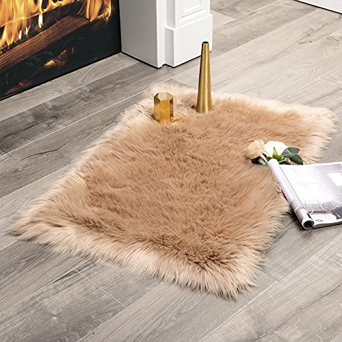 MIULEE Faux Fell Teppich Flauschig Weiche Warm Modern Bodenmatte Sofa Matte Kunstfell Dekofell Rechteck Bettvorleger Wolle Longhair Optik Gemütliches 60x90 cm Kamel von MIULEE