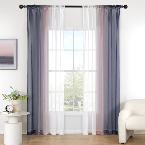 MIULEE Gardine Vorhänge Lila Transparente Wohnzimmer Modern Gardine Zweifarbiger Schiebevorhänge Vorhänge Gardinenschals Schlafzimmer 2er Set 140x280cm MIULEE Gardine Vorhänge Lila Transparente Wohnzimmer Modern Gardine Zweifarbiger Schiebevorhänge Vorhänge Gardinenschals Schlafzimmer 2er Set 140x280cm von MIULEE